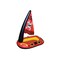 Swim Central Inflatable Red Pirate Boat Swimming Pool Float with Jolly Roger Sail, 57-Inch